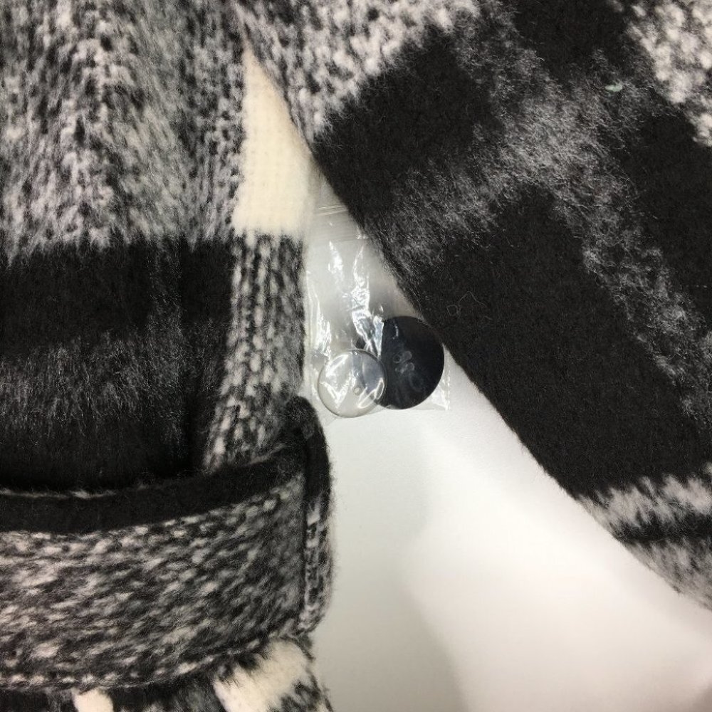 Forever 21 Black and White Plaid Double-Breasted Peacoat - Picture 7 of 10